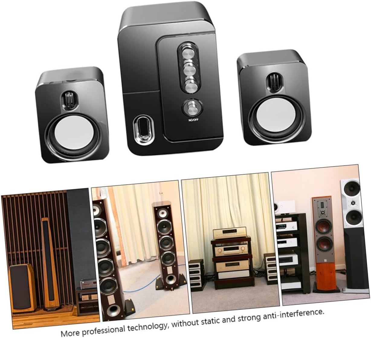 Lurrose USB Computer Laptop Desktop Speakers, 3D Surround Sound, Bass-Enhanced Wired Speakers for Office and Home Use, Black
