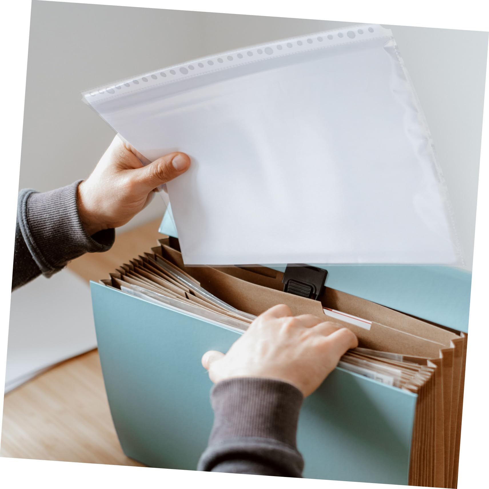 100 Stück Binder Taschen Transparent Dokumentenhüllen für Ordner Klarsichthüllen zum Schutz und Organisieren von Dokumenten Bürobedarf Wiederverwendbar und Langlebig