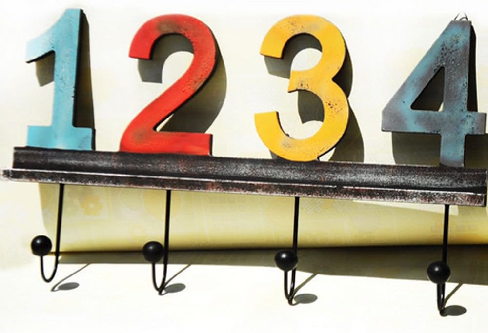 1234 Vintage Number Wall Mounted Hook Coat Etro Style,its Unique Natural Country Decorative,simple And Beautiful.