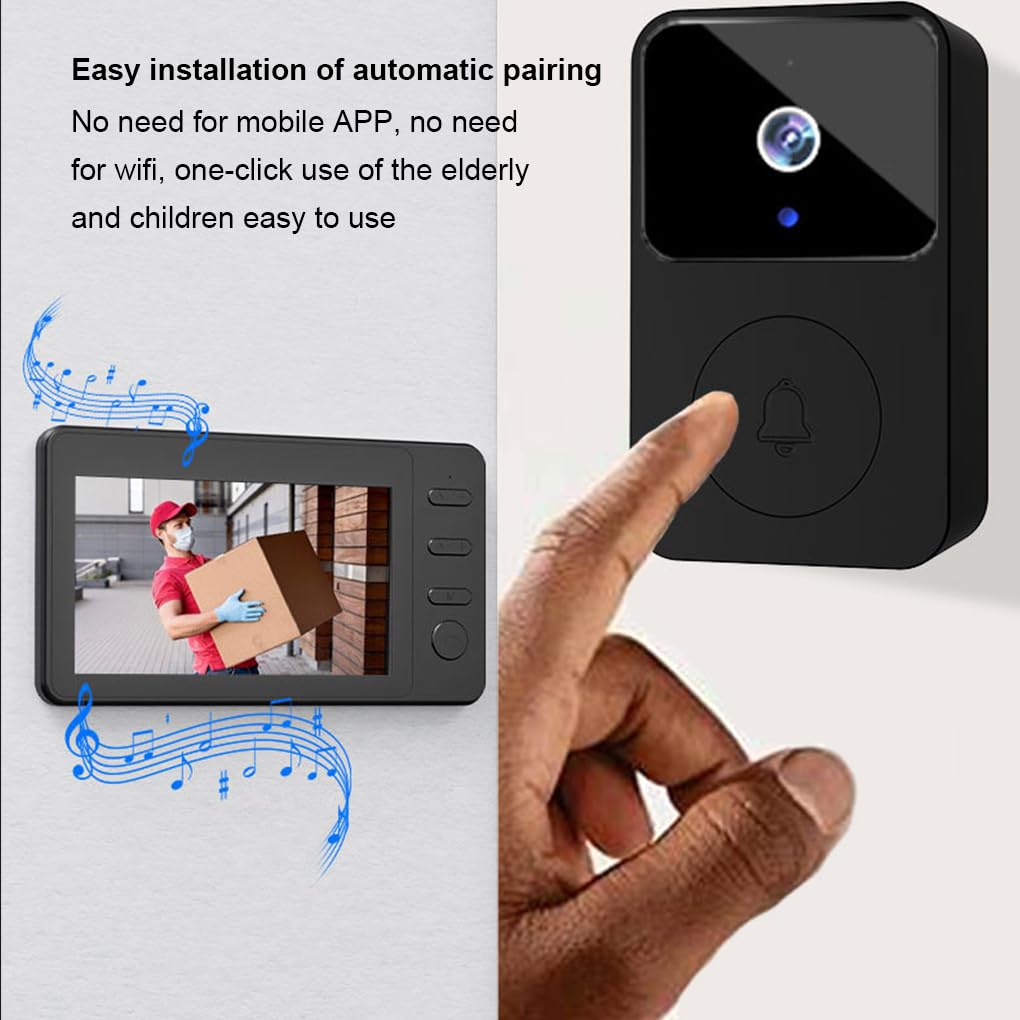 QOKLIYUI Timbre inalámbrico con cámara WiFi y comunicación bidireccional, Resistente al Agua para una Mejor comunicación en Exteriores. Timbre inalámbrico