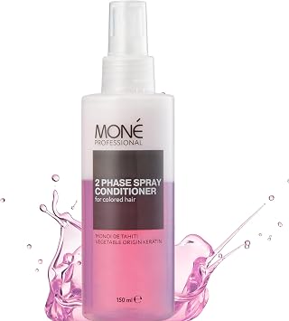 MON  PROFESSIONAL 2 Phase Leave In Conditioner Spray - Dry and Damaged Hair Rescue - Revives & Shine - Instant Silky Hair - Curly Friendly - Super Detangler on Damp Hair - 150 ml Pink
