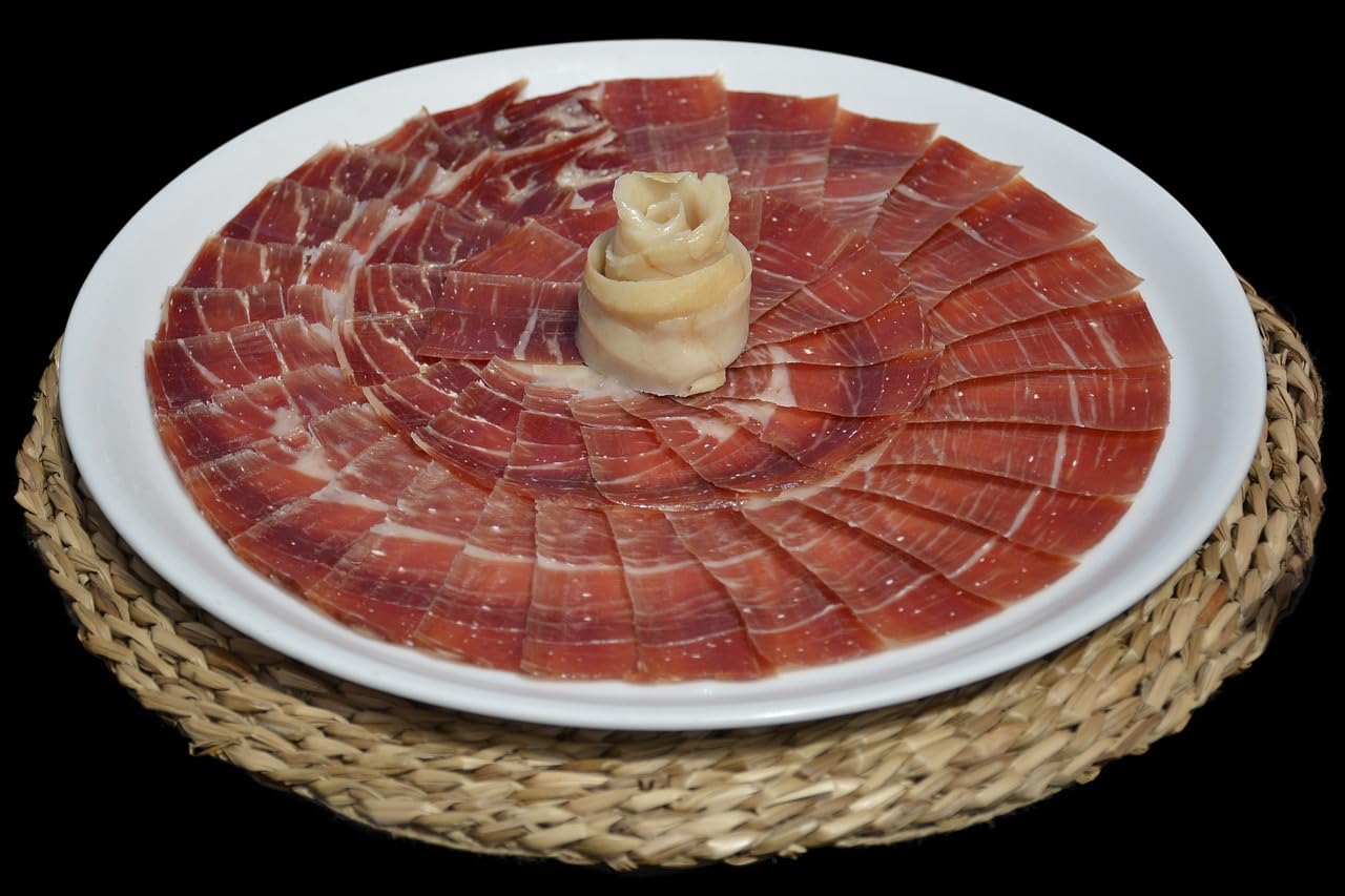 Hymor spanischer Schinken Reserva – 1x ca. 7,5kg – spanische Spezialität, Vorderschinken mindestens 12 Monate gereift, ganzer Jamon Schinken mit Knochen, aus dem besten Stück vom weißen Schwein