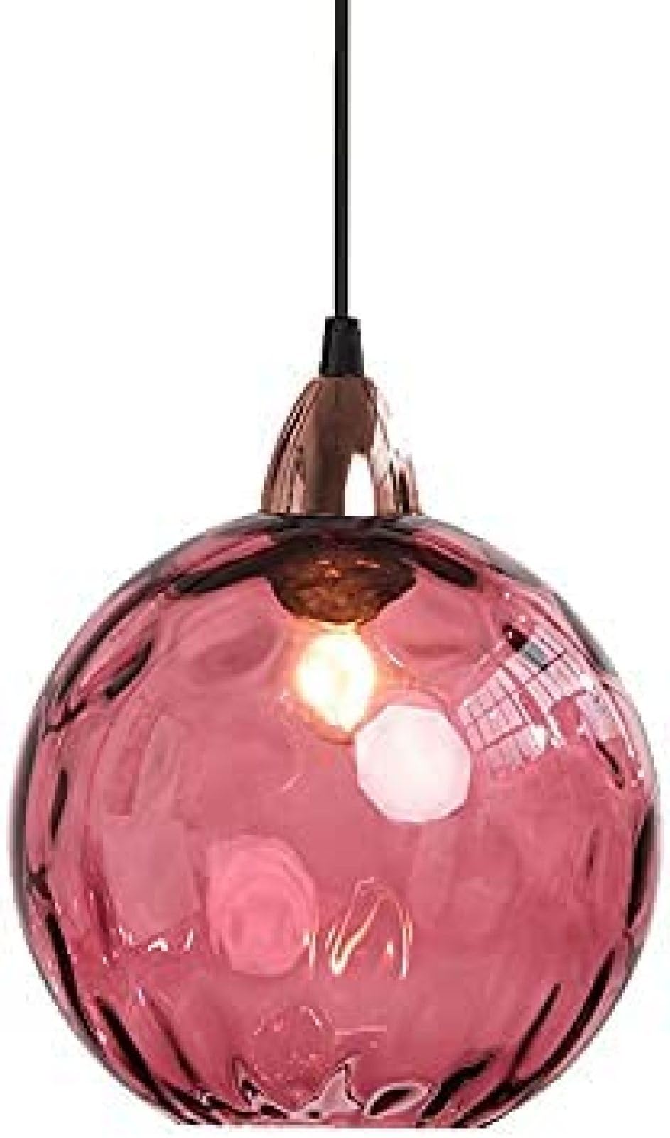 Nordic Style Stained Glass Lampshade Pendant Lighting, Creative Diameter 20cm/7.8in, Simple Decoration Chandelier, Hand-blown Glass Mini Hanging Lamp, Bedroom Bedside Droplight,D