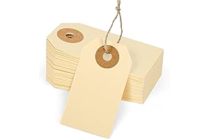 2.6"x 1.4" Manila Shipping Tag Strings - 100 Pack