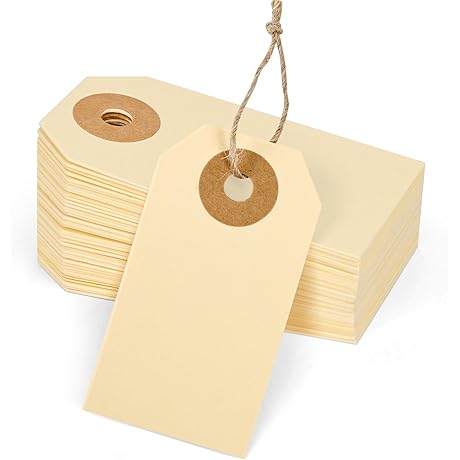 2.6"x 1.4" Manila Shipping Tag Strings - 100 Pack