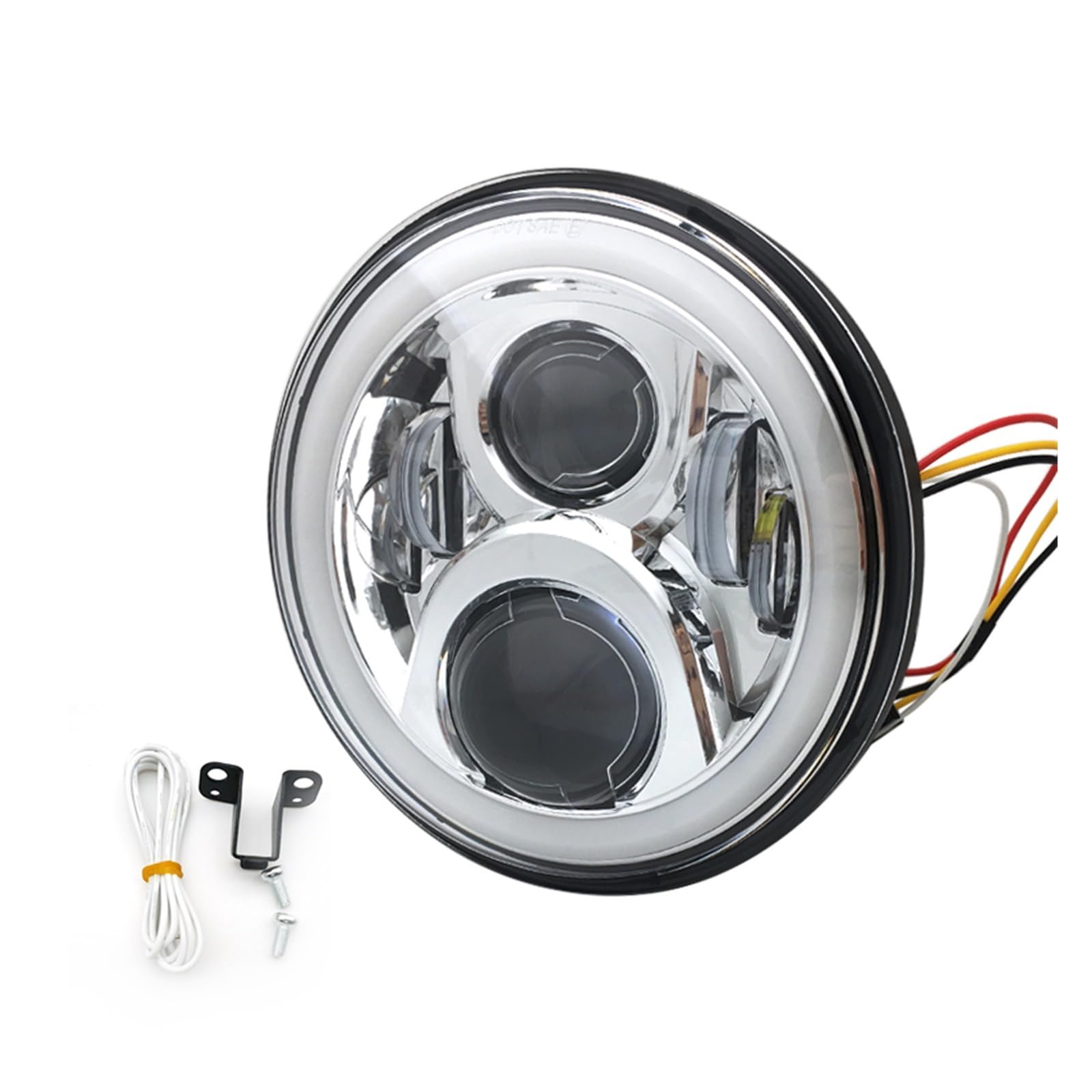 Phare Avant Moto Phares Avant LED 7 Pouces À Halo Complet Moto pour CB 400 500 1300 Hornet 250 VTR 250 LED Phares Avant