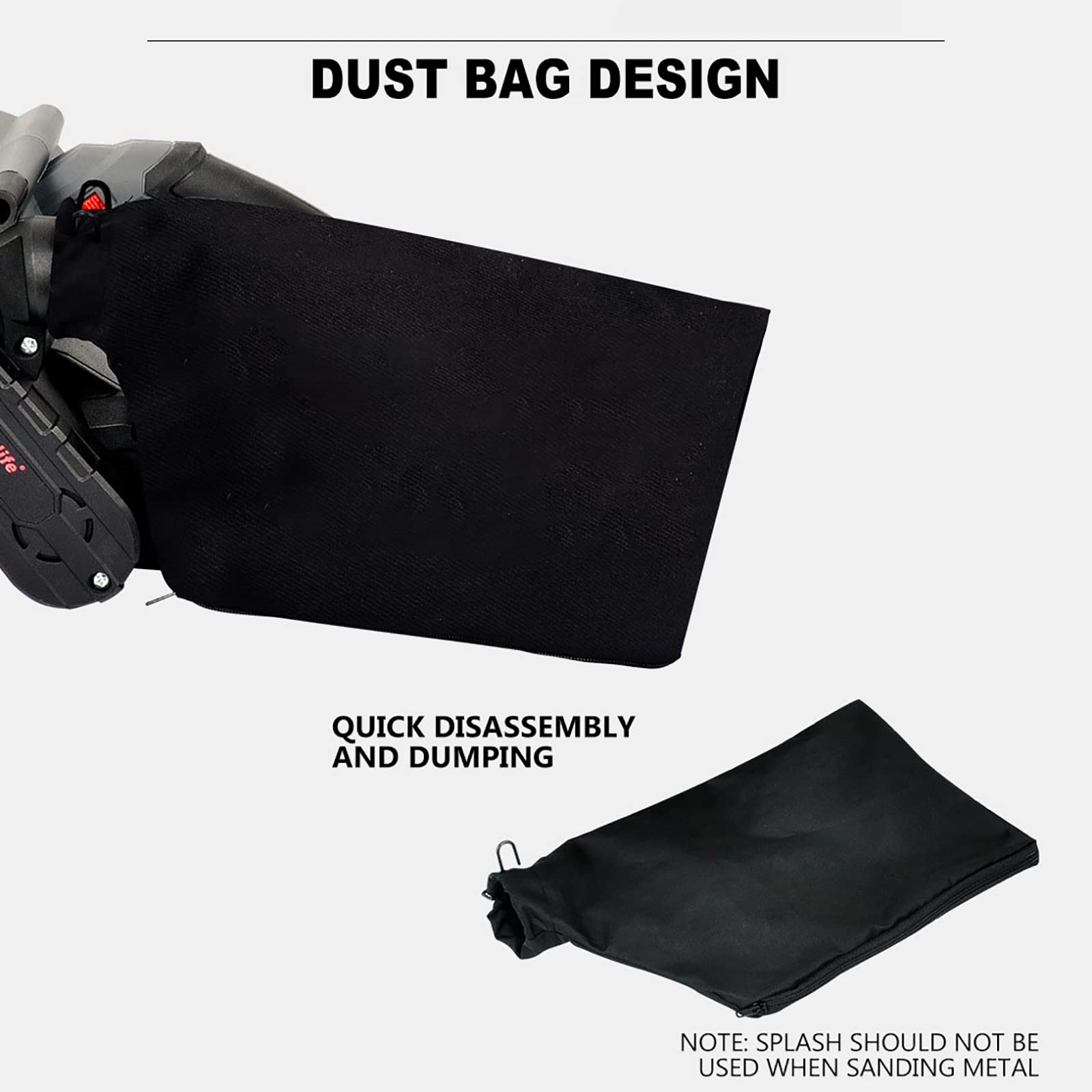 Lijadora De Banda Manual, Lijadora De 1200 W Con Bolsa De Vacío, Ajuste De Velocidad Variable De 6 Velocidades, Utilizada Para Desoxidar Y Pulir Superficies Irregulares De Madera Y Metal