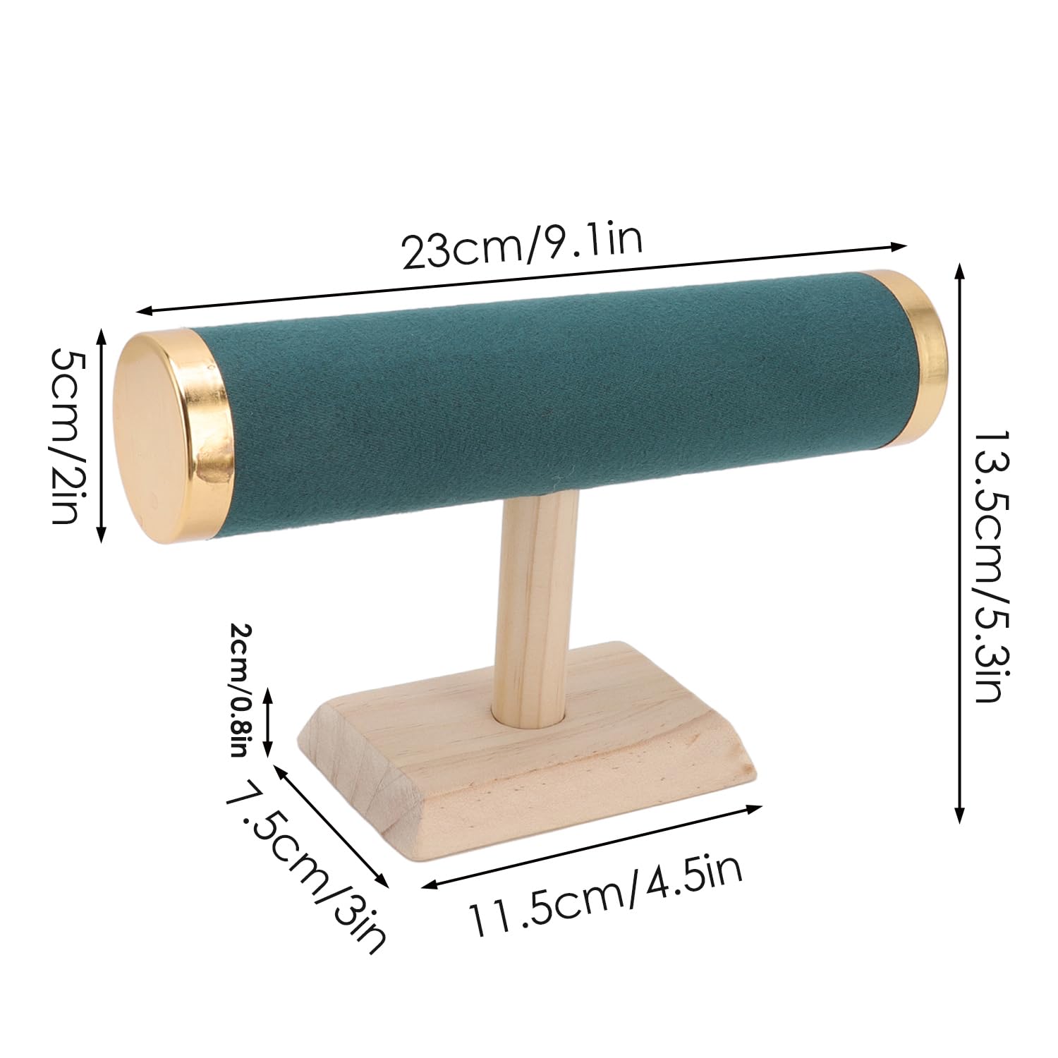 Espositore Per Bracciali E Gioielli Con Base In Legno - Portaoggetti Da Tavolo Con Barra A T - Foto 10