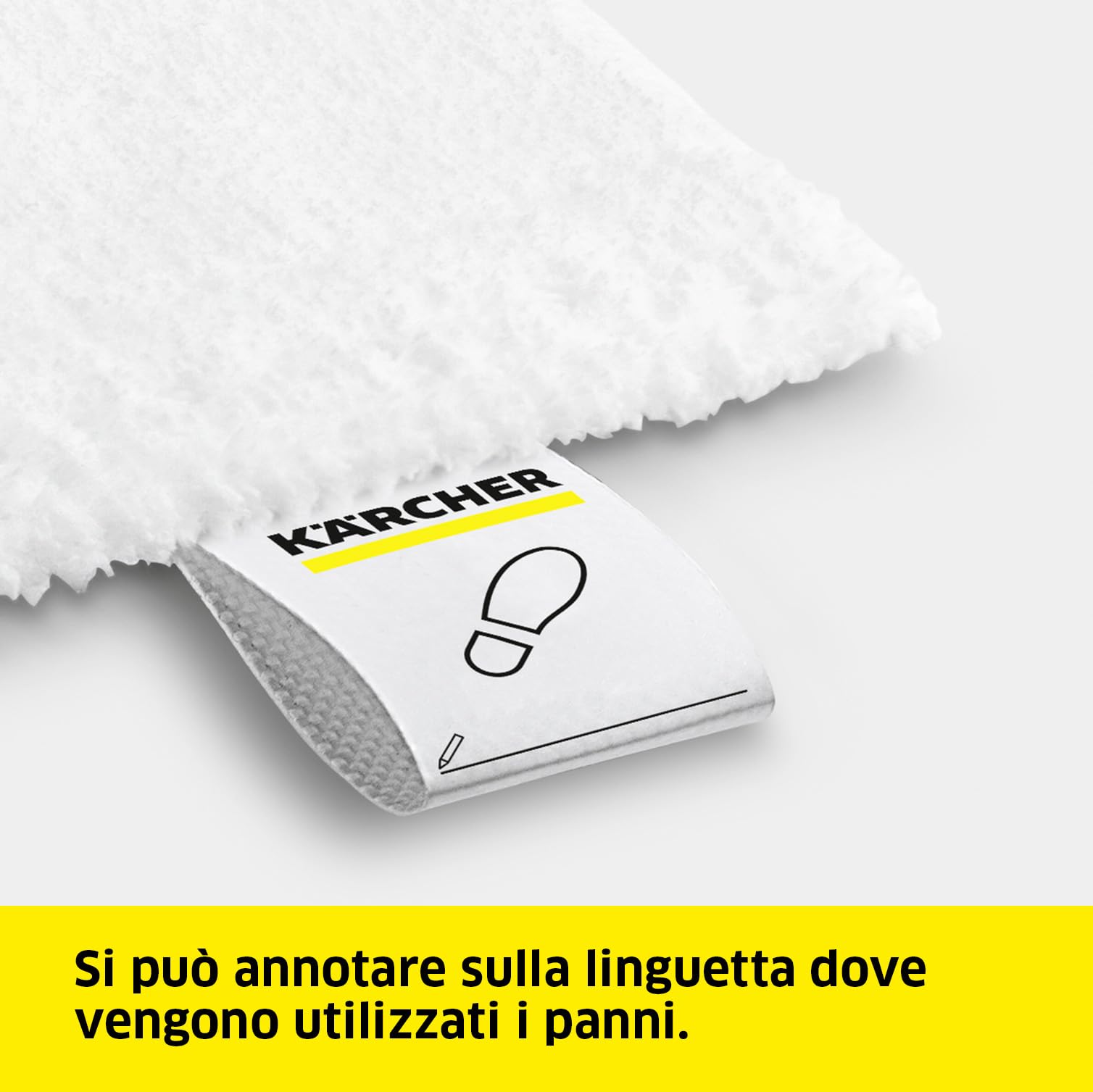 KÄRCHER Set di panni per pavimenti delicati EasyFix con 2 panni morbidi di alta qualità per la pulizia di pavimenti sigillati delicati, accessorio original per i pulitori a vapore Kärcher