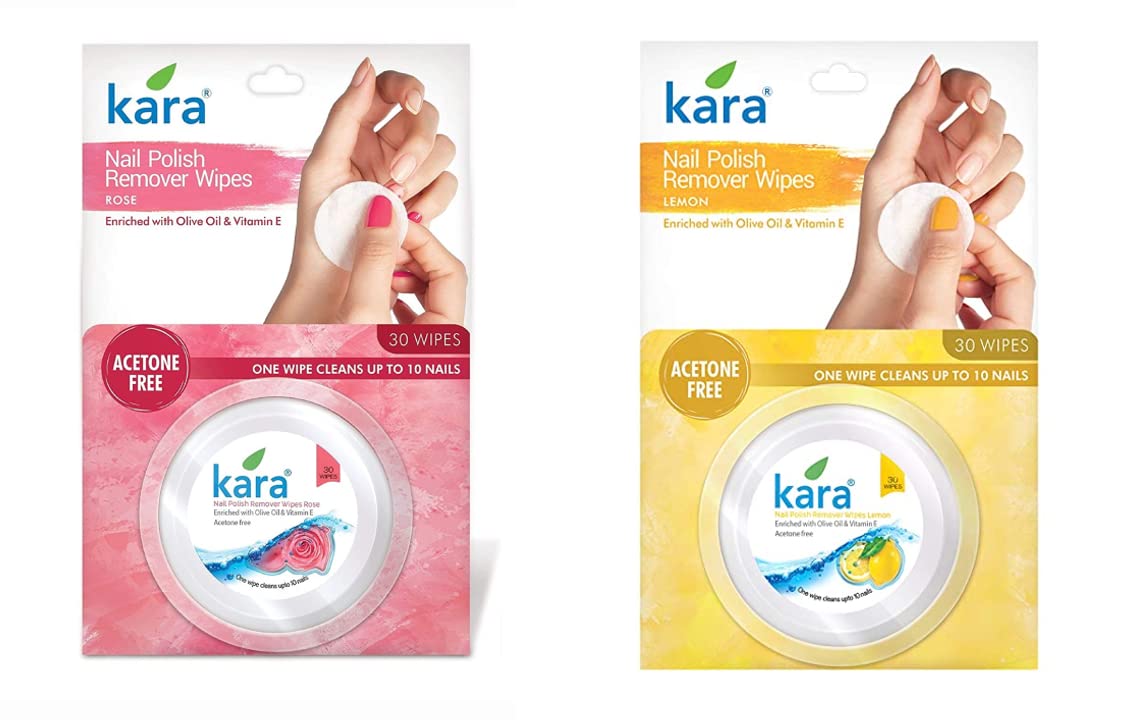 kara nail polish remover wipes Rose & Lemon 30 wipes Pack of 2