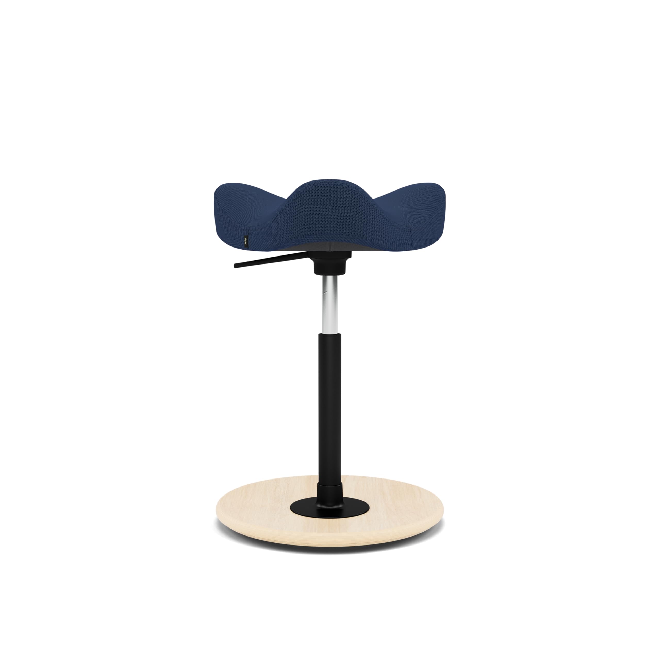 Varier Move Sgabello Sit-Stand per Tavoli ad Altezza Regolabile, Base Naturale e Tessuto, Blu
