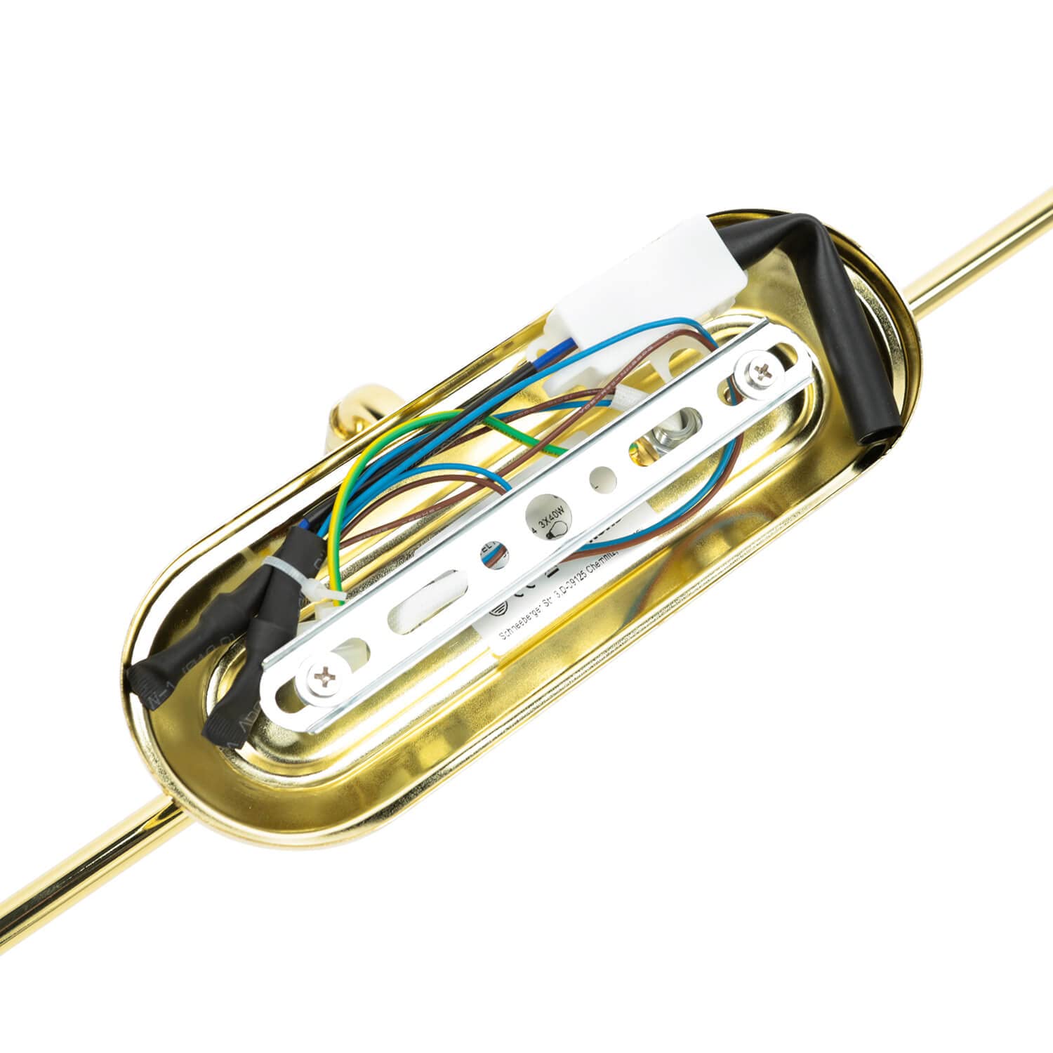 Aplique baño oro, lámpara baño, aplique espejo, Art Nouveau, orientable, poco deslumbrante, cristal, 3 luces, E14, A:70 cm, luz espejo