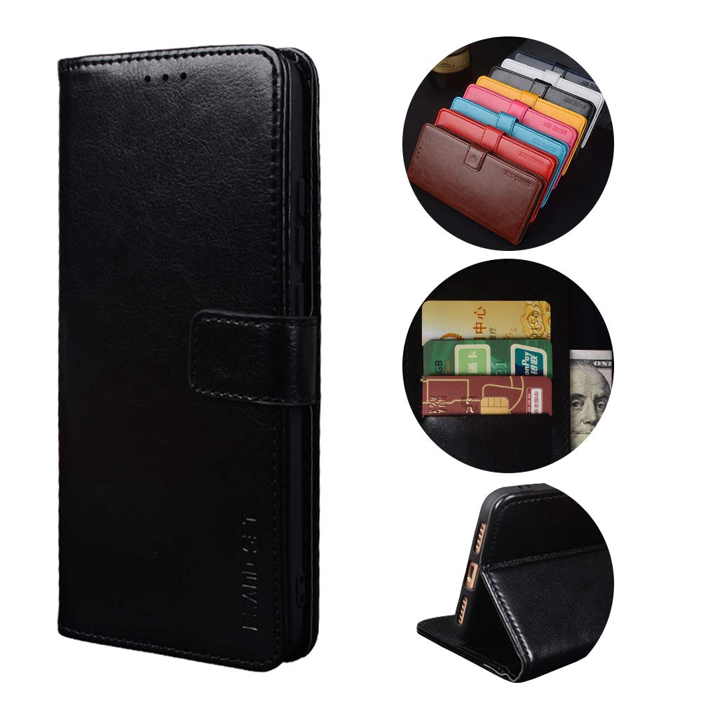 Wallet Case for Google Pixel 4A 4G Leather Flip Cover with Magnetic Closure  Premium Wallet Phone Cases Compatible with Google Pixel 4A 4G (Black)