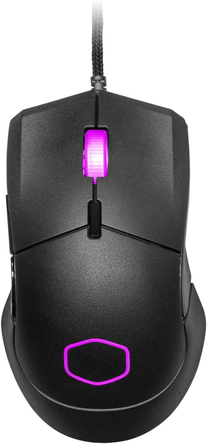 Cooler Master MM310 Wire Gaming Mouse Black, Adjustable 12,000 DPI, Palm|Claw Grip, PixArt Optical Sensor, Ultraweave Cable, PTFE Feet, RGB Lighting ((MM-310-KKOL1)