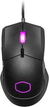 Cooler Master MM310 Wire Gaming Mouse Black, Adjustable 12,000 DPI, Palm|Claw Grip, PixArt Optical Sensor, Ultraweave Cable, PTFE Feet, RGB Lighting MM-310-KKOL1