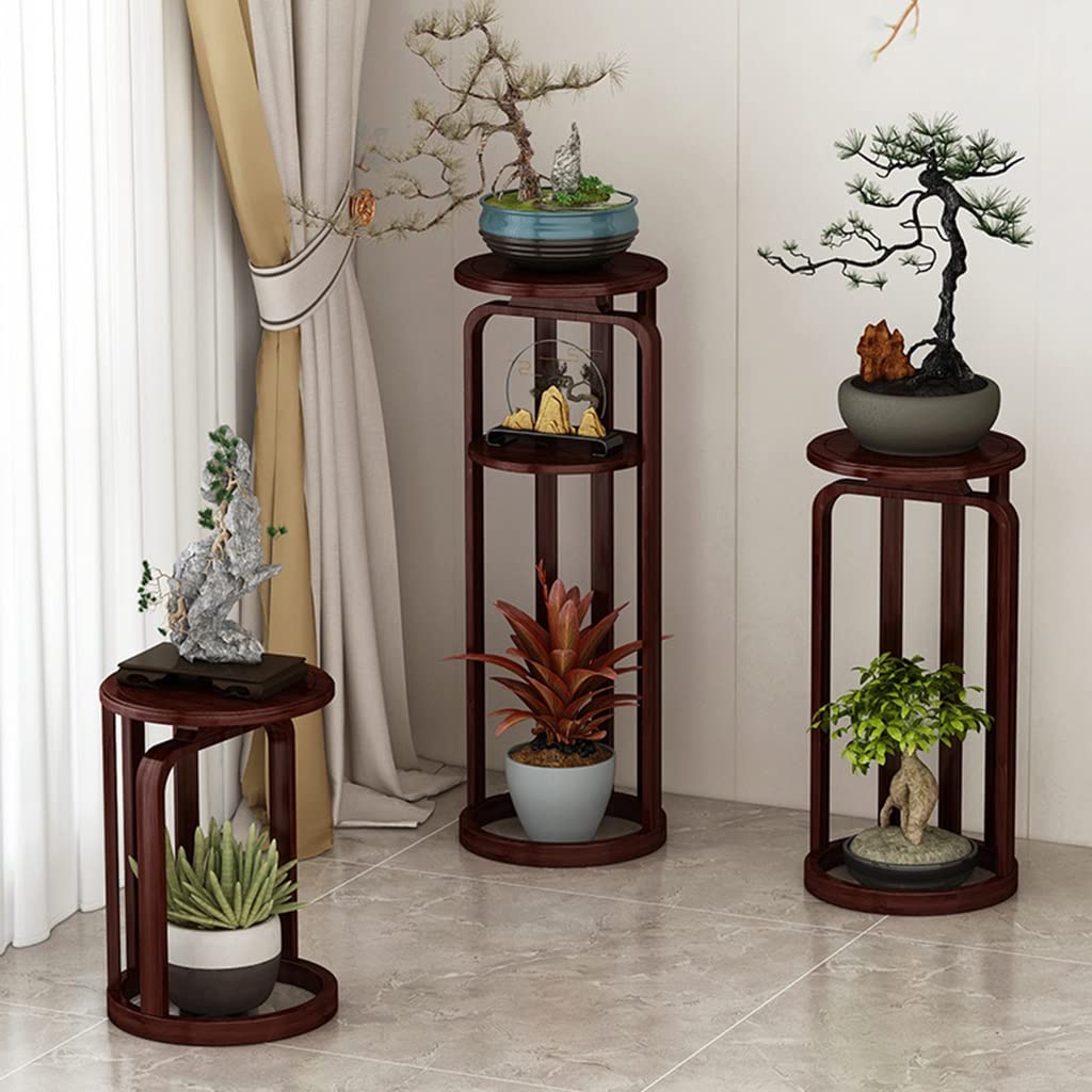 Étagère à Plantes à 2 Niveaux - Support à Pots de Fleurs étagé pour l'intérieur et l'extérieur - Étagère Verticale pour Plantes de Patio ou de Salon - Support d'angle pour Plantes - Noir
