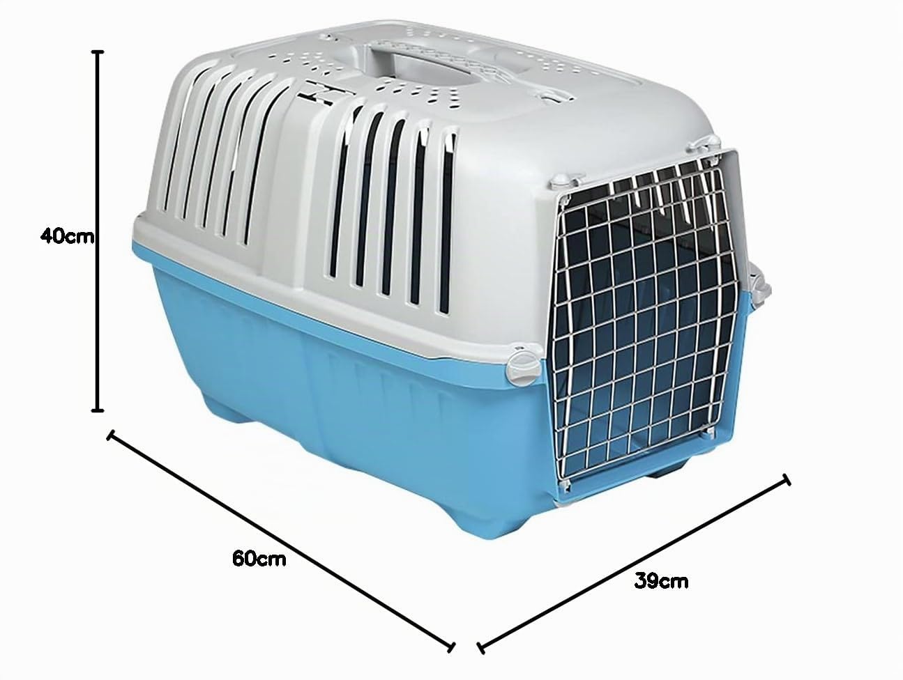 MPS SNC Trasportino pratiko 3 Metal per Cani e Gatti da Viaggio Trasporto 58,5x35,5x40h