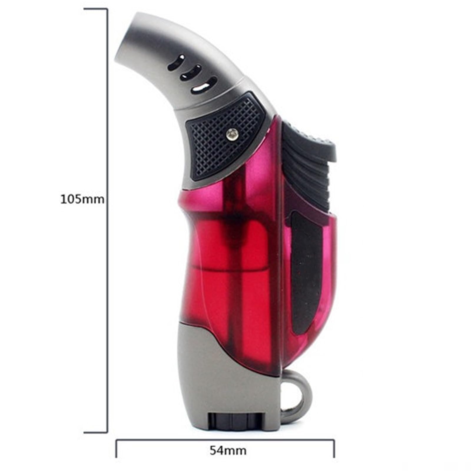 Briquet torche au butane, coupe-vent, rechargeable, flamme réglable, portable pour camping et randonnée, design durable (carburant non inclus)