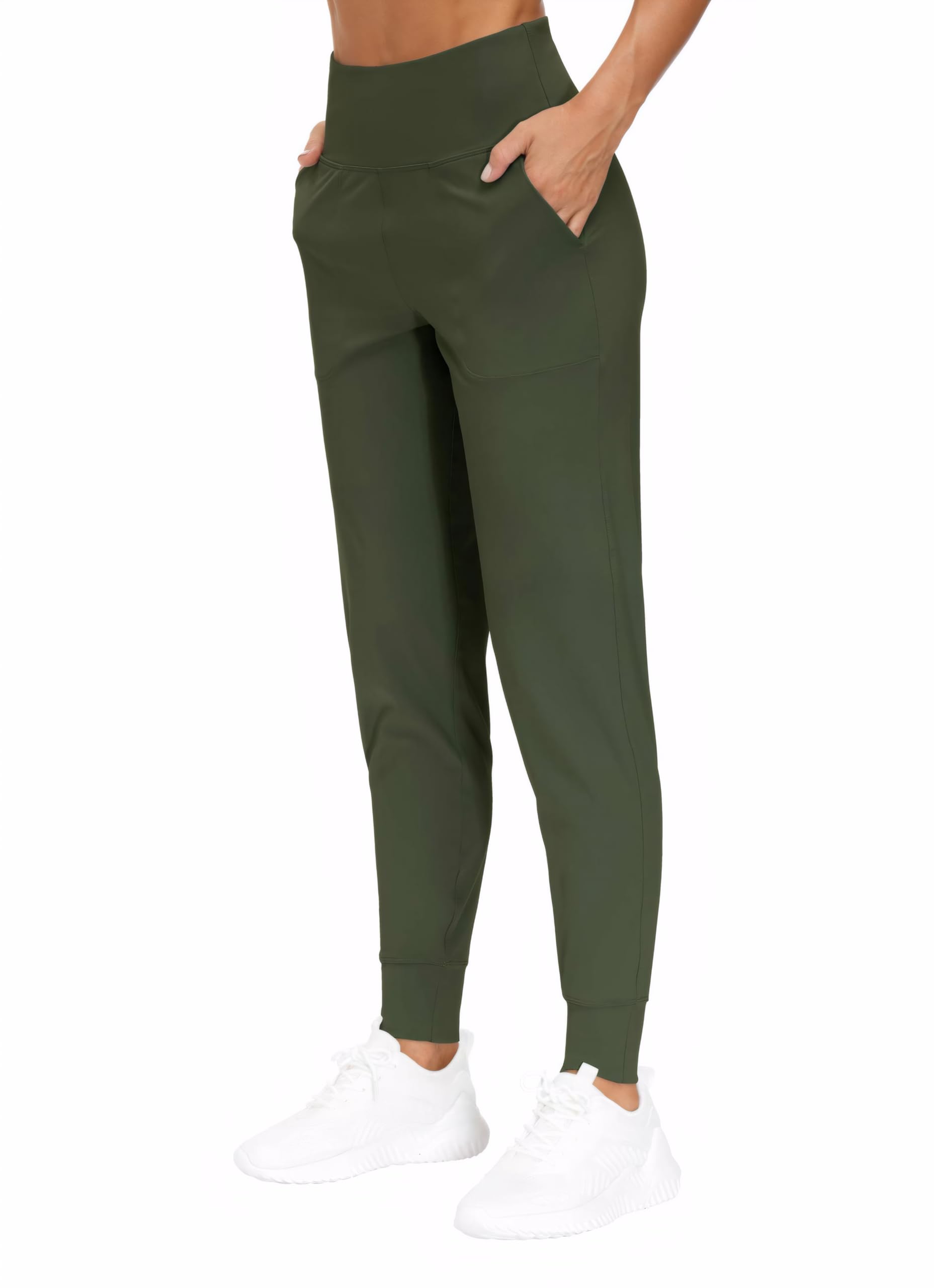 Cicilin Women Joggers Pants with Pockets Sports Trousers Leggings for Yoga Gym Workout Sweatpants Green