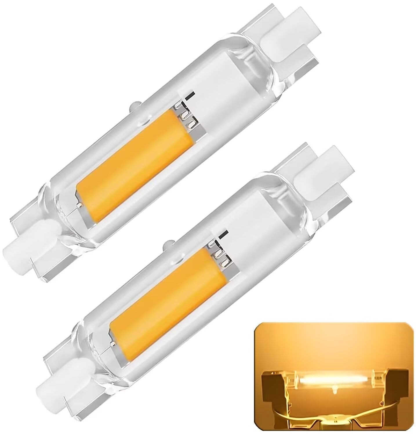 DafuDaGui R7s LED Bulb 78mm Dimmable, R7s LED Bulb Equivalent J78 200W Halogen, Warm White 3000K 2000LM, Flicker-Free 360° Light Angle, Energy Saving Linear Floodlight Bulbs Indoor Outdoor 2 Pack