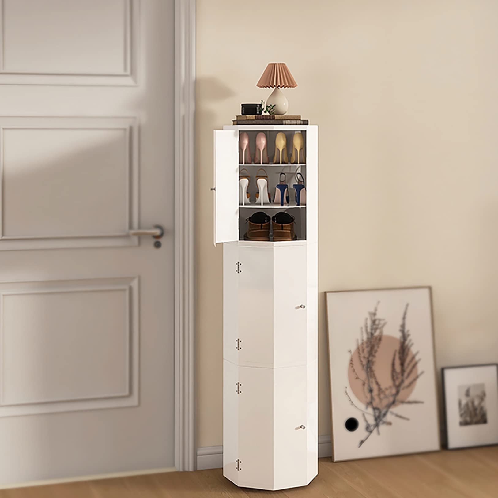 Étagère à chaussures rotative à 360° - Organiseur de chaussures peu encombrant avec 15 niveaux - Étagère de rangement polyvalente pour armoire
