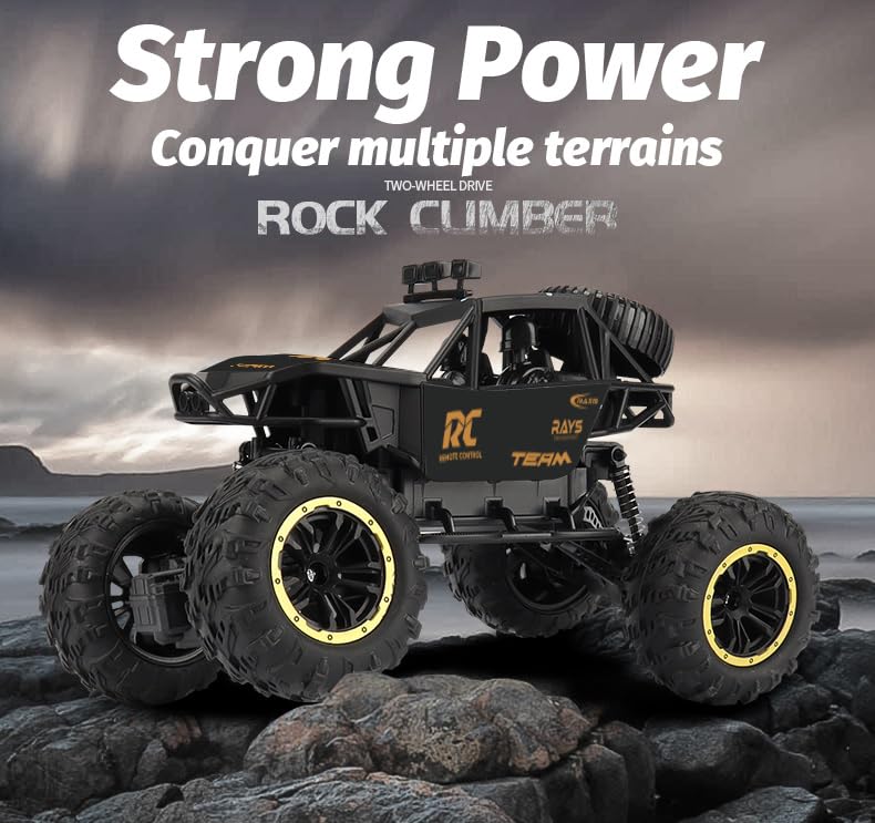 Image of CADDLE & TOES Remote Controlled Monster Like Model Sports Car and Controlling Speed with Gun Remote Toy (Green), Kid, Rechargeable Car for Kids| Monster Truck (Xt-Black)