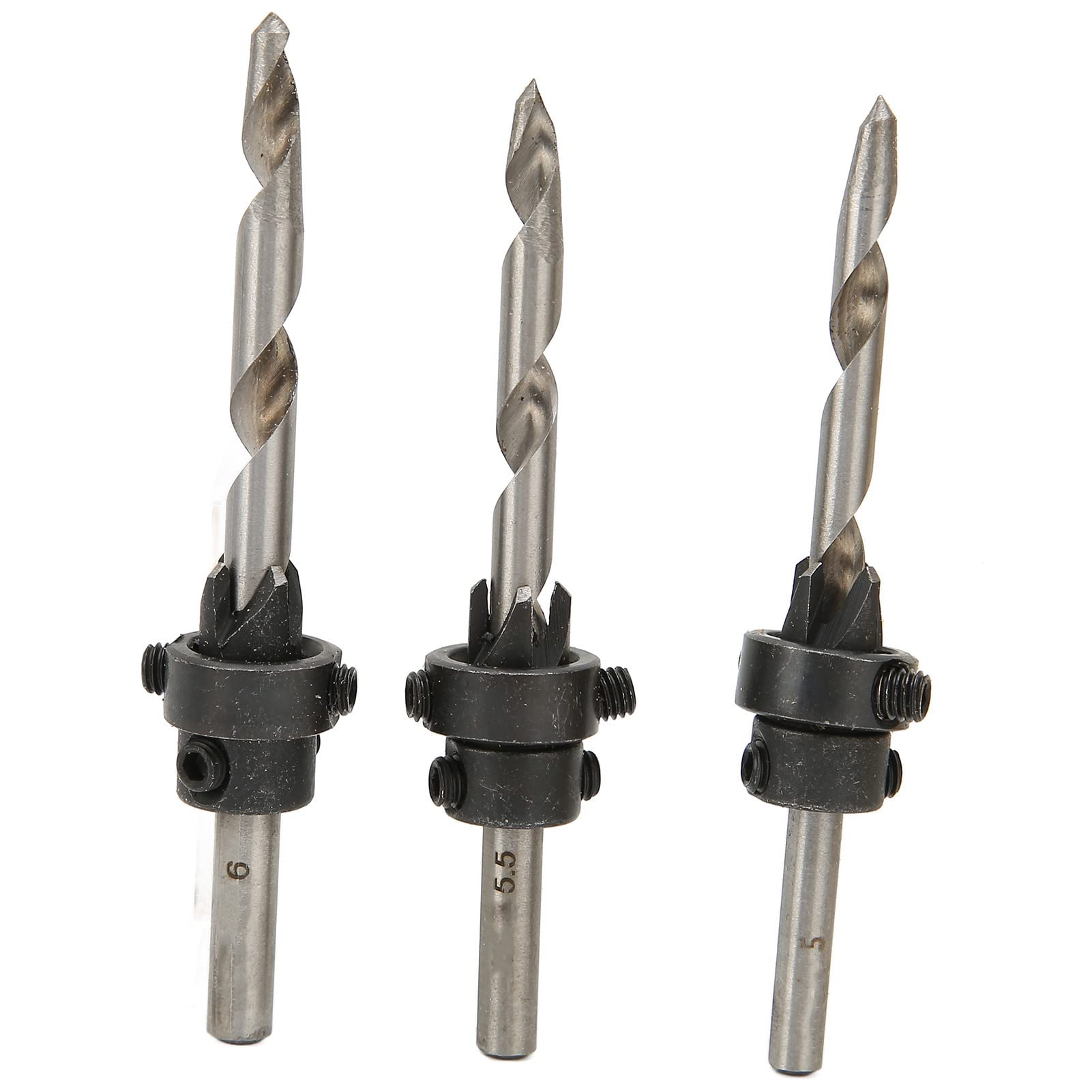 Counter Sink Bit, Countersink Drill Bits Set Accurate Excellent Cutting Force Drilling Tools High Hardness with Hex Wrench for Woodworking for Metal
