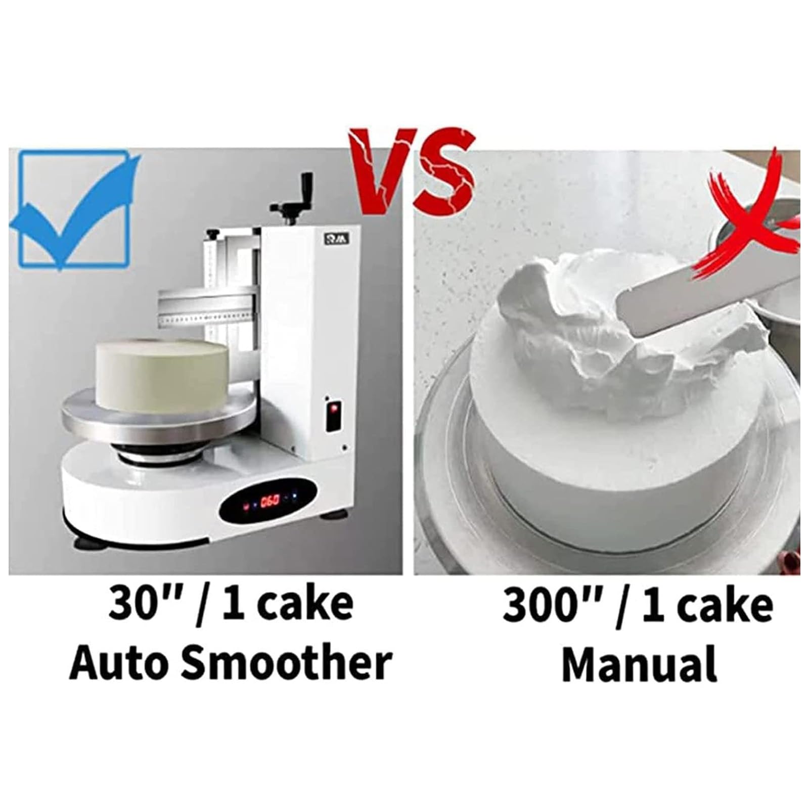 Elektrische Kuchenglasur-Glättmaschine, Automatisches Dessert-Beschichtungswerkzeug, geräuschloser Drehteller mit einem Klick-Start zum Backen und Dekorieren von Kuchen