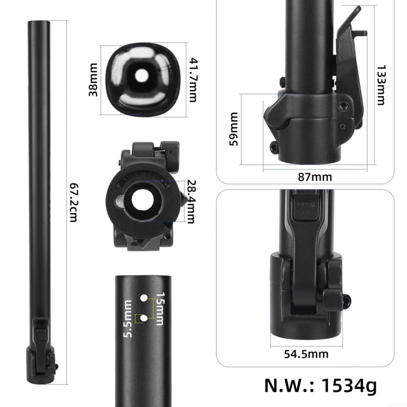 Potence avant pliable en aluminium pour guidon de trottinette électrique Xiaomi 6 - Pour répondre aux besoins de stockage compact
