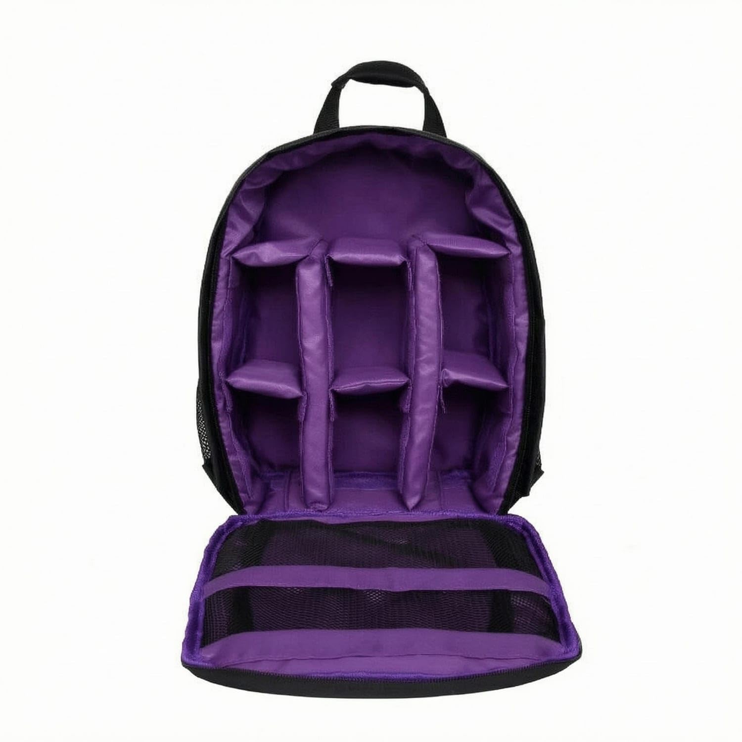 Waterproof Photography Gear Backpack Adjustable Dividers DSLR Camera Bag Shockproof Camera Backpack Wear-Resistant for Photographers, Beginners, Outdoor, Travel, Purple, S|Cases Bags & Cove-image-8