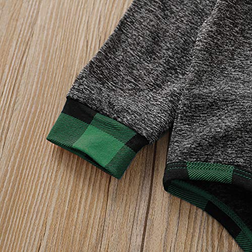 Borlai Baby Kerst Hoddie Plaid Outfits Hodded Romper Broek Kleding Set 0-18 maanden - Afbeelding 7