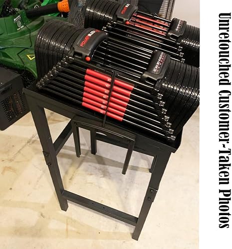 Miniatura 3 de Soporte para mancuernas y pesas rusas, color negro, resistente, ajustable, soporte de pesas para mancuernas, soporte de pesas para gimnasio en casa