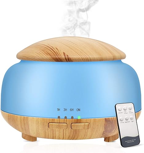 Difusor de aceite esencial, difusor de aromaterapia Daroma con control remoto, humidificador ultrasónico de nebulización fría de 10.1 fl oz, luces