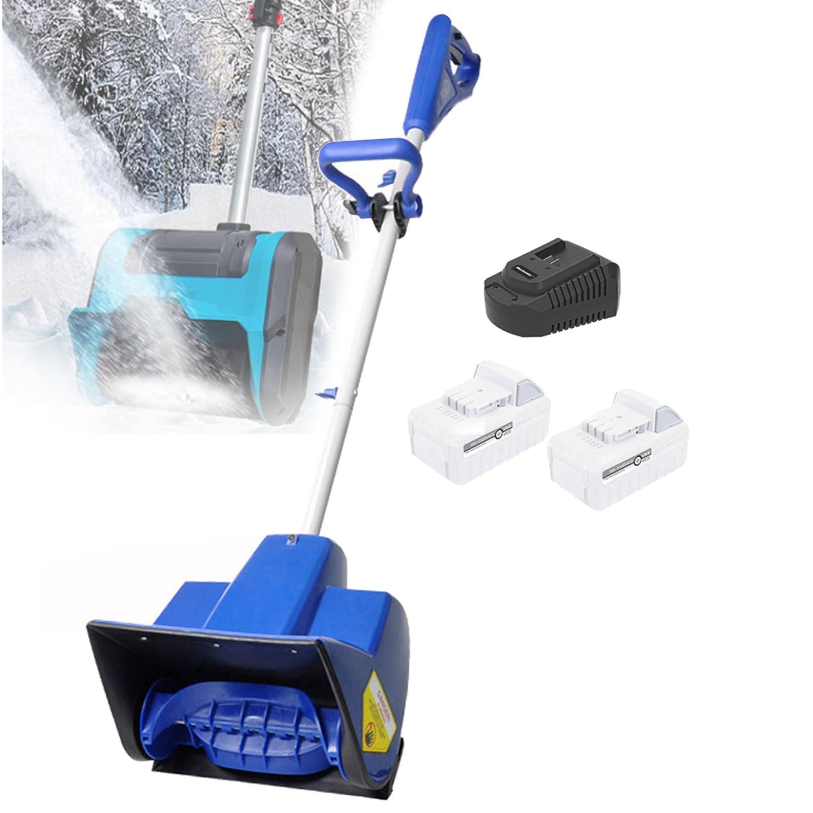 Spazzaneve senza fili, leggero, ricaricabile, con batteria da 4,0 Ah, larghezza 27,9 cm, ideale per rimuovere la neve all'aperto, 1 batteria inclusa