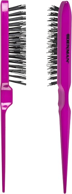 Denman (Purple) Backcomber for Teasing, Smoothing & Up Do - Three Rows of Stiff Bristle - Use on Wigs and Hair Extensions, D91