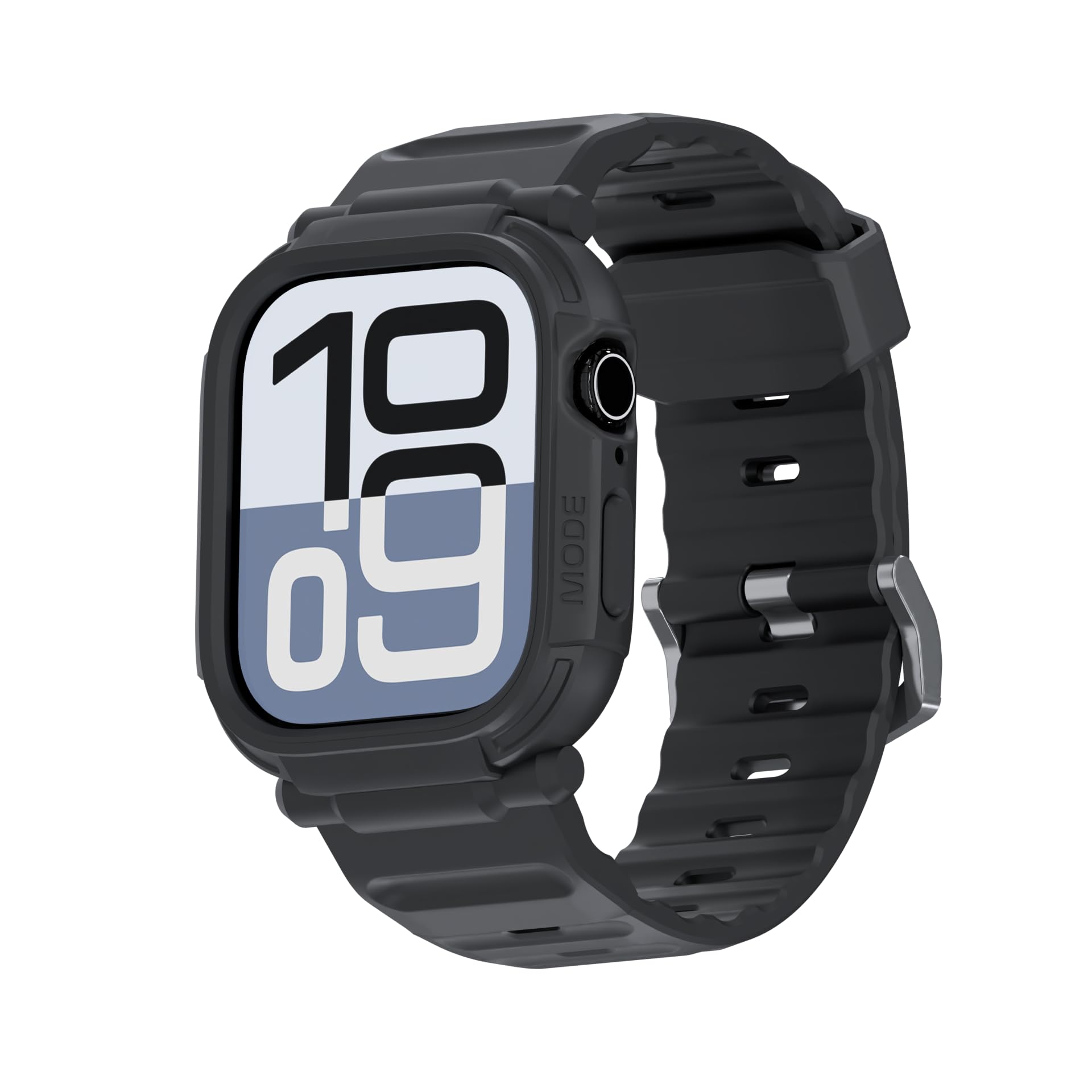 elkson Bands Case for Apple Watch Series 11 10 42mm for Men, Rugged Heavy Duty Bumper Tactical Strap Quattro Pro 2.0 Series for iWatch, Military Grade Durable Protective Cover, Shockproof, Black