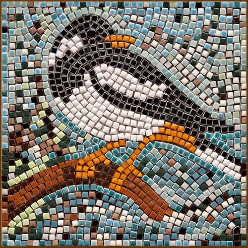 Handmade Mosaics Made Easy with Our Adult Mosaic Craft Kit, Square 7inch (20cm) Bird on a Branch