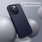JETech Silicone Case for iPhone 15 Pro, Blue | Silky Soft Touch, Shockproof Protection, Scratch Resistant, Microfiber Lining