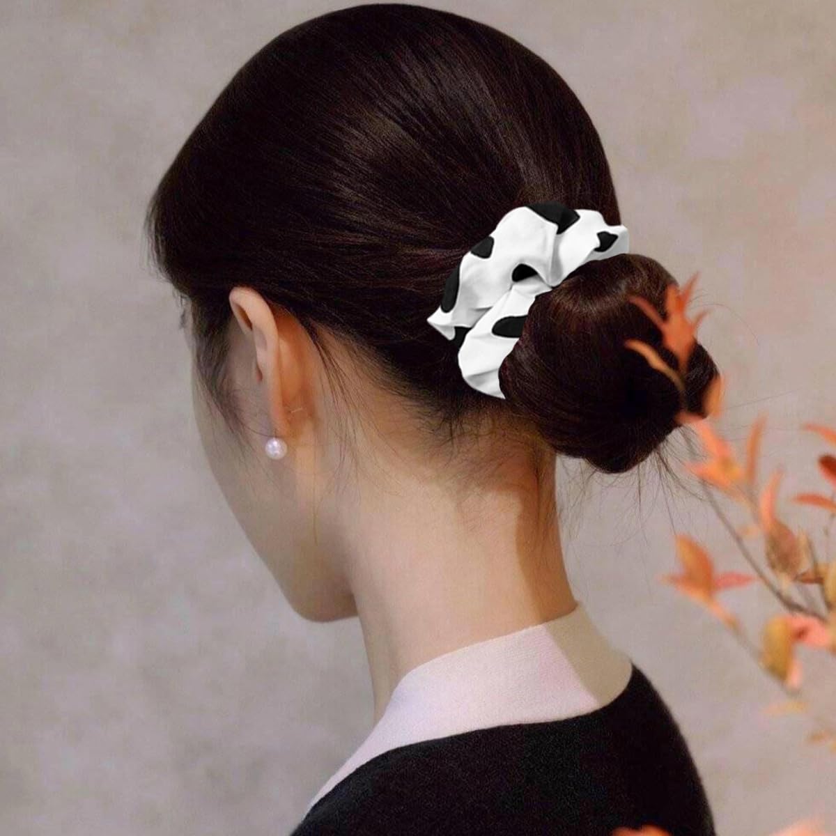 6 Pack Cow Print Hair Band for Women, Non-Slip Elastic Hair Tie Ropes for Ponytail Holder Cows Hair Scrunchies Accessories for Curly Straight Thick Thin Fine Hair - Image 4