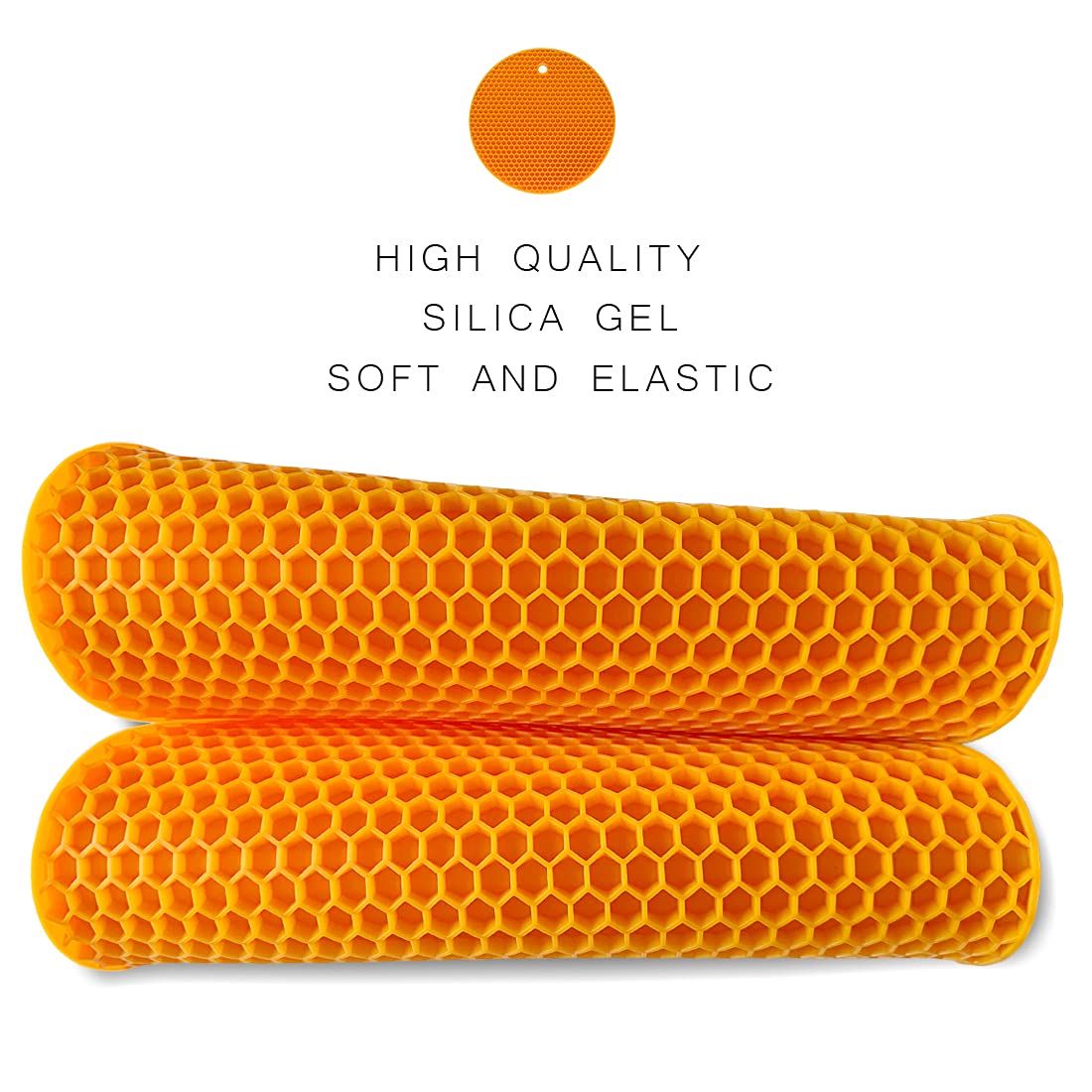 PTAPIPI Salvamanteles de Silicona para Ollas Calientes (Pack de 2, Ø18cm) – Protector de Encimera Resistente al Calor, Posavasos Cocina y Lavavajillas (Naranja)
