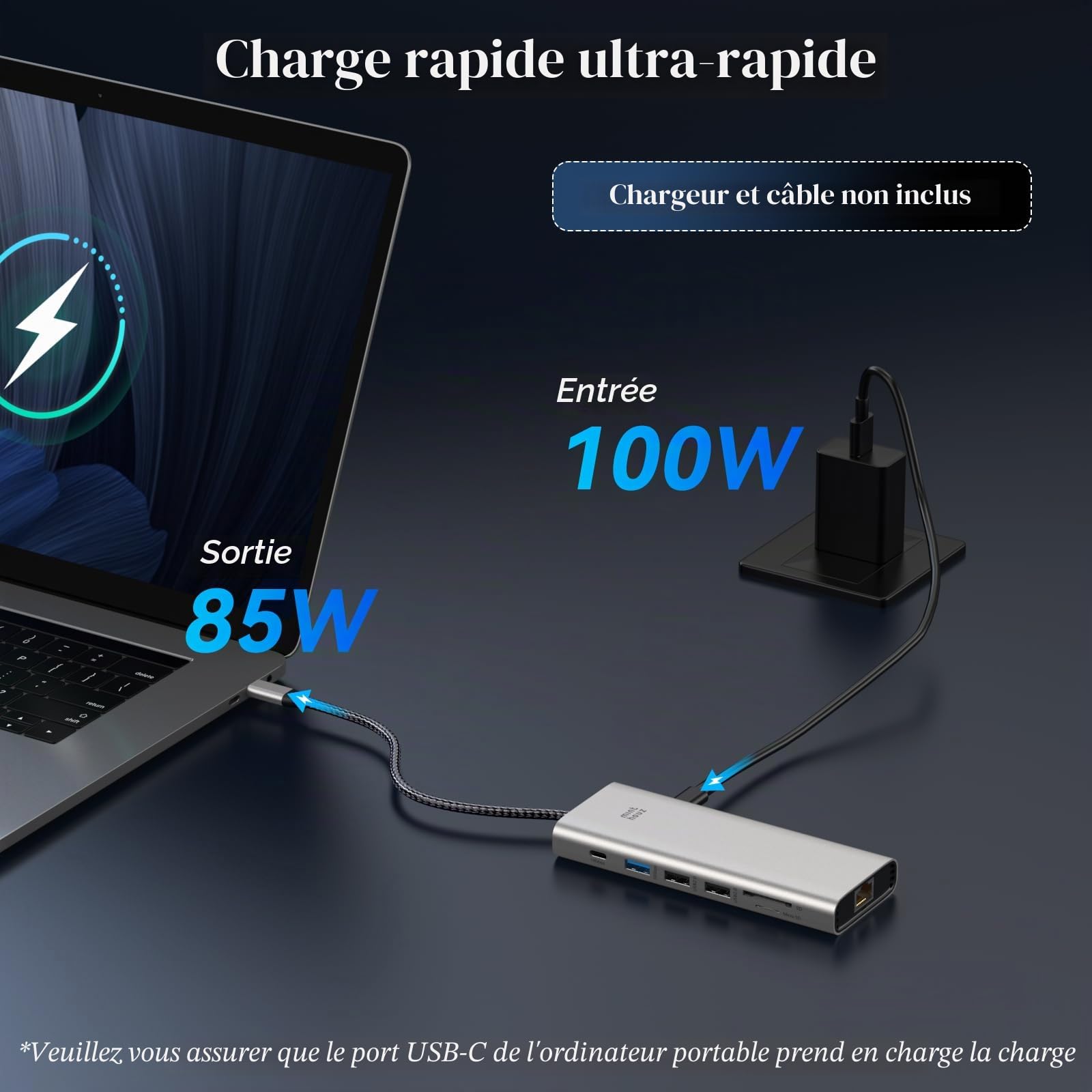 Minthouz Station d'accueil USB-C 12-en-1 Triple 4K - Dock avec 8K DP1.4/DP2.0, 4K HDMI, Charge PD 100W, Ports USB3.1/USB2.0, Ethernet 2.5G, Audio et Lecteur SD/TF pour MacBook/Dell/HP/Lenovo