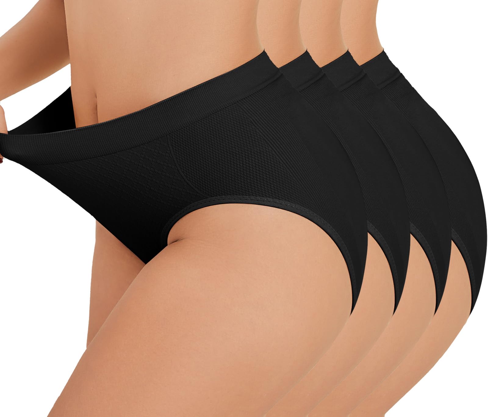 Women Tummy Control Underwear High Waisted Shapewear Seamless Briefs Full Coverage Ladies Panties 4 Pack S-XXXL