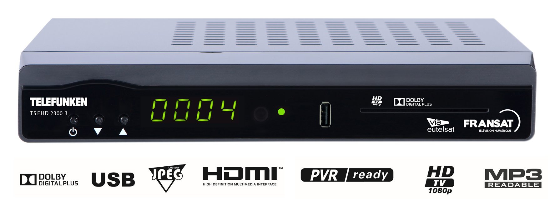 Telefunken Fransat HD TSFHD 2300 B Récepteur TNT Noir