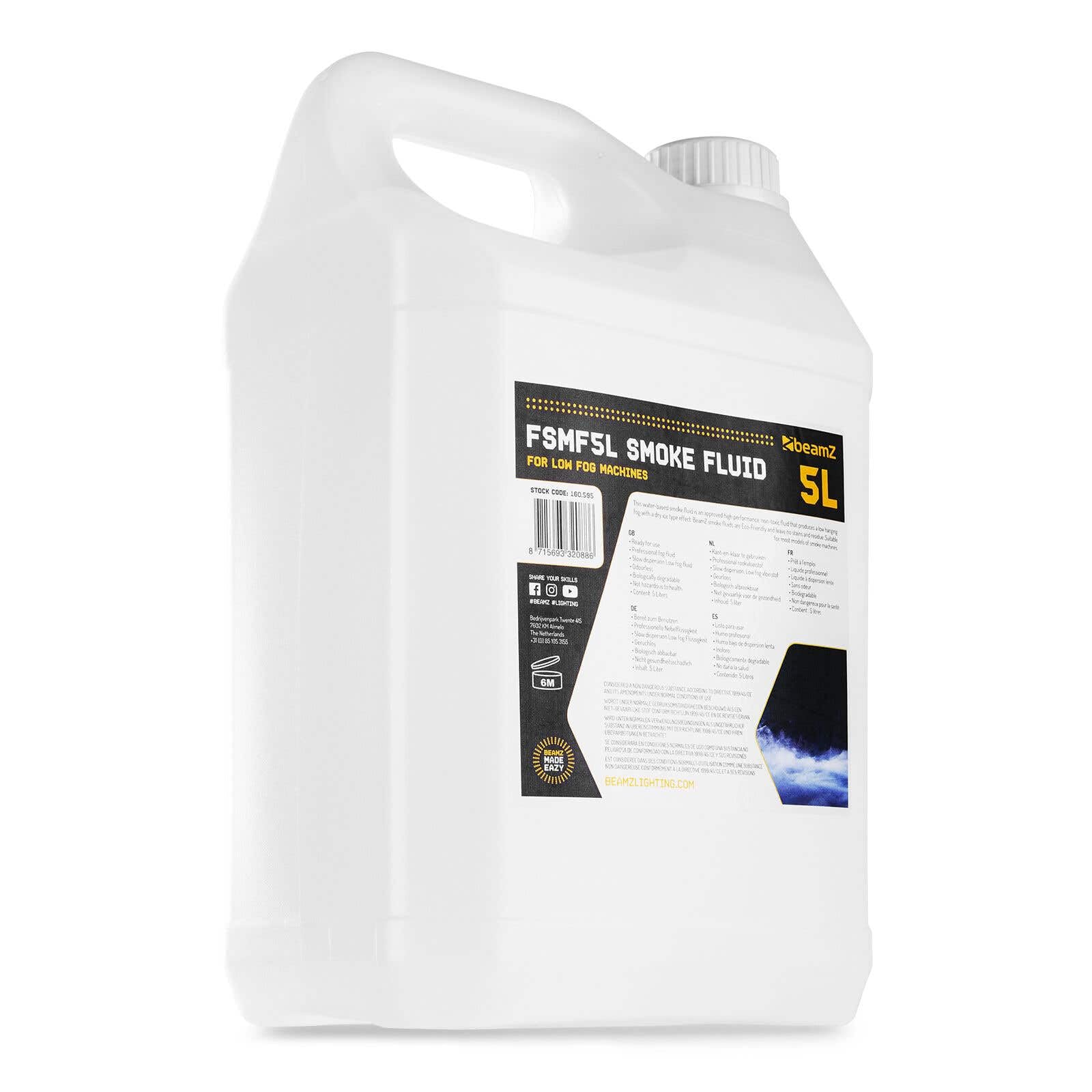 BeamZ Professional LF1400 Machine à Fumée Lourde avec 5L de liquide inclus, 1400W, Technologie Ultrasons, DMX, Télécommande Sans Fil, Sur Roulettes, Idéal pour Mariages, Événements et Présentations