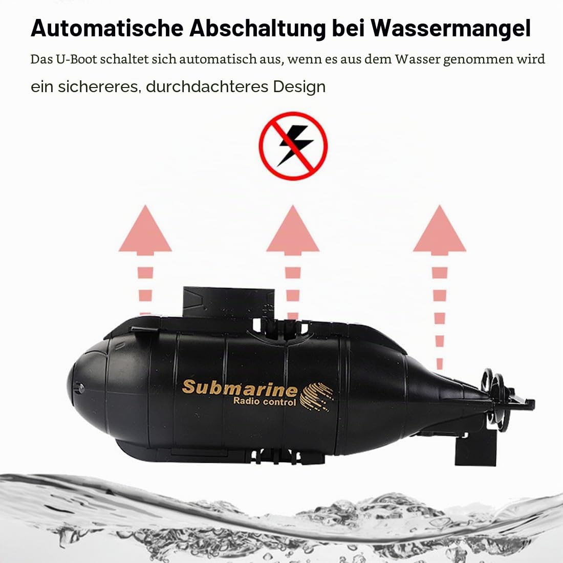 Mini U-Boot RC für Erwachsene, 6-K-Fernbedienung wasserdicht, Boot, Tauchen für Pool, Badewanne, Wasserparks, Sommergeschenke