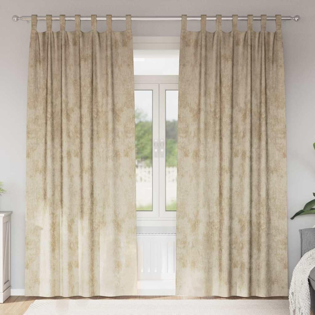 Cortinas de terciopelo crema, 2 unidades, 260 x 140 cm, con oscurecimiento y privacidad, aislamiento térmico, opacas para salón, dormitorio, habitación infantil y oficina