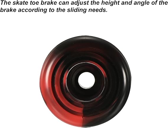 PATIKIL Roller Skate Toe Stops with Screwdriver, 1 Pair 82A Rubber Brake Stoppers Block for Roller Skate Accessories Replacement, Mixed Black Red