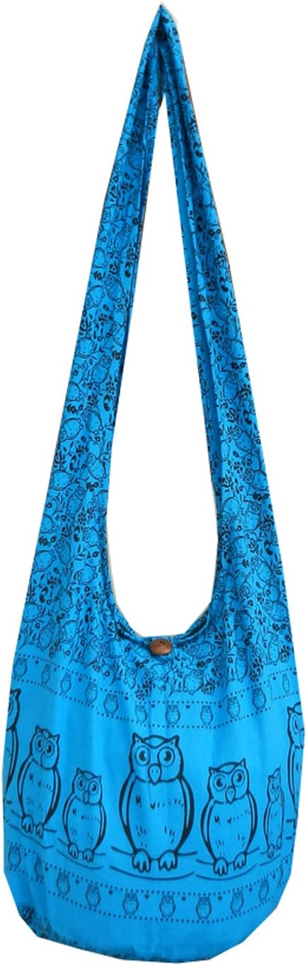 BTP! Owl Hippie Boho Sling Crossbody Bag Shoulder Messenger Purse Large