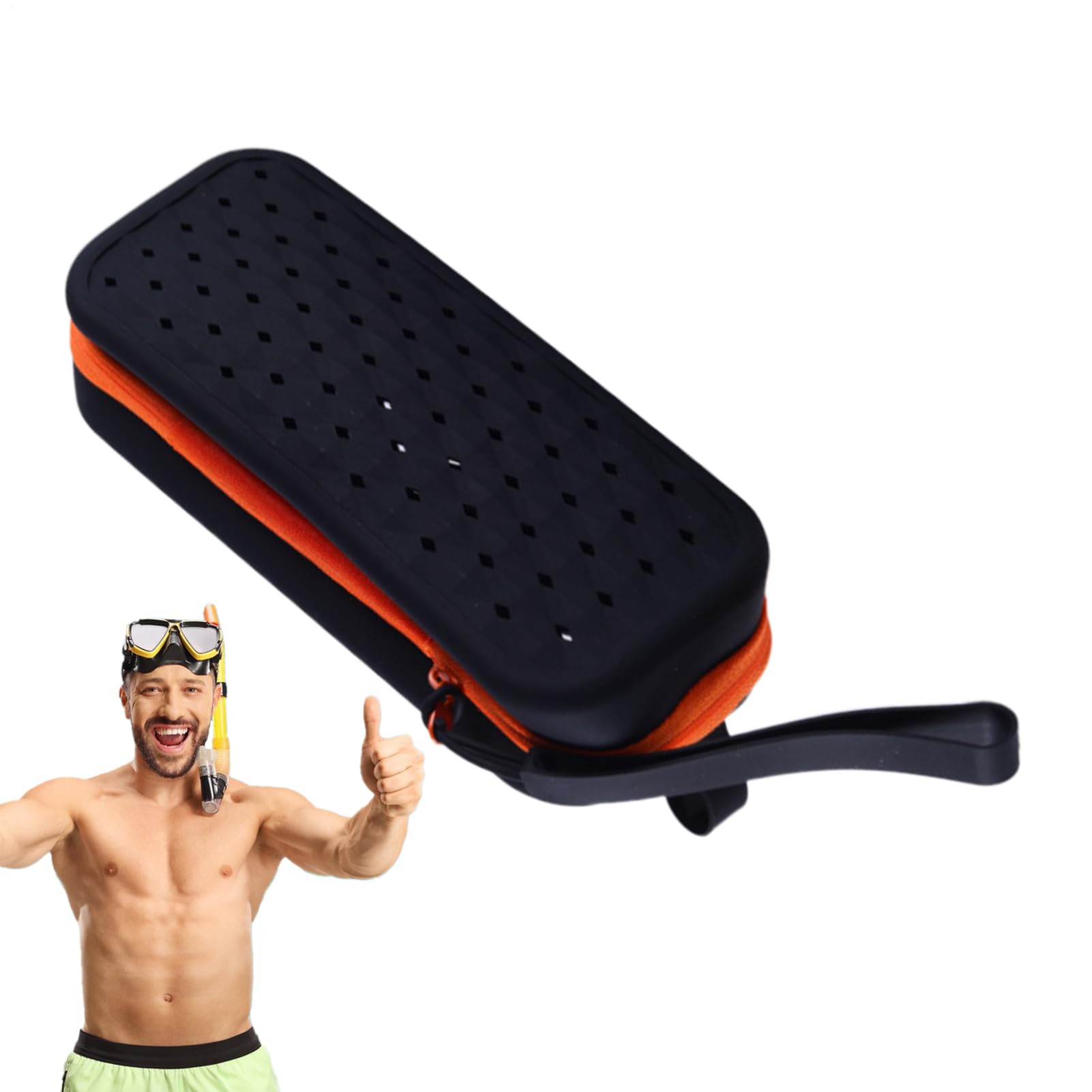 Silicone Case for Swimming Goggles, Soft Silicone Protective Case for Swimming Goggles - Portable Bag with Wrist Strap for Water Sports Accessories - Swimming Pool Beach