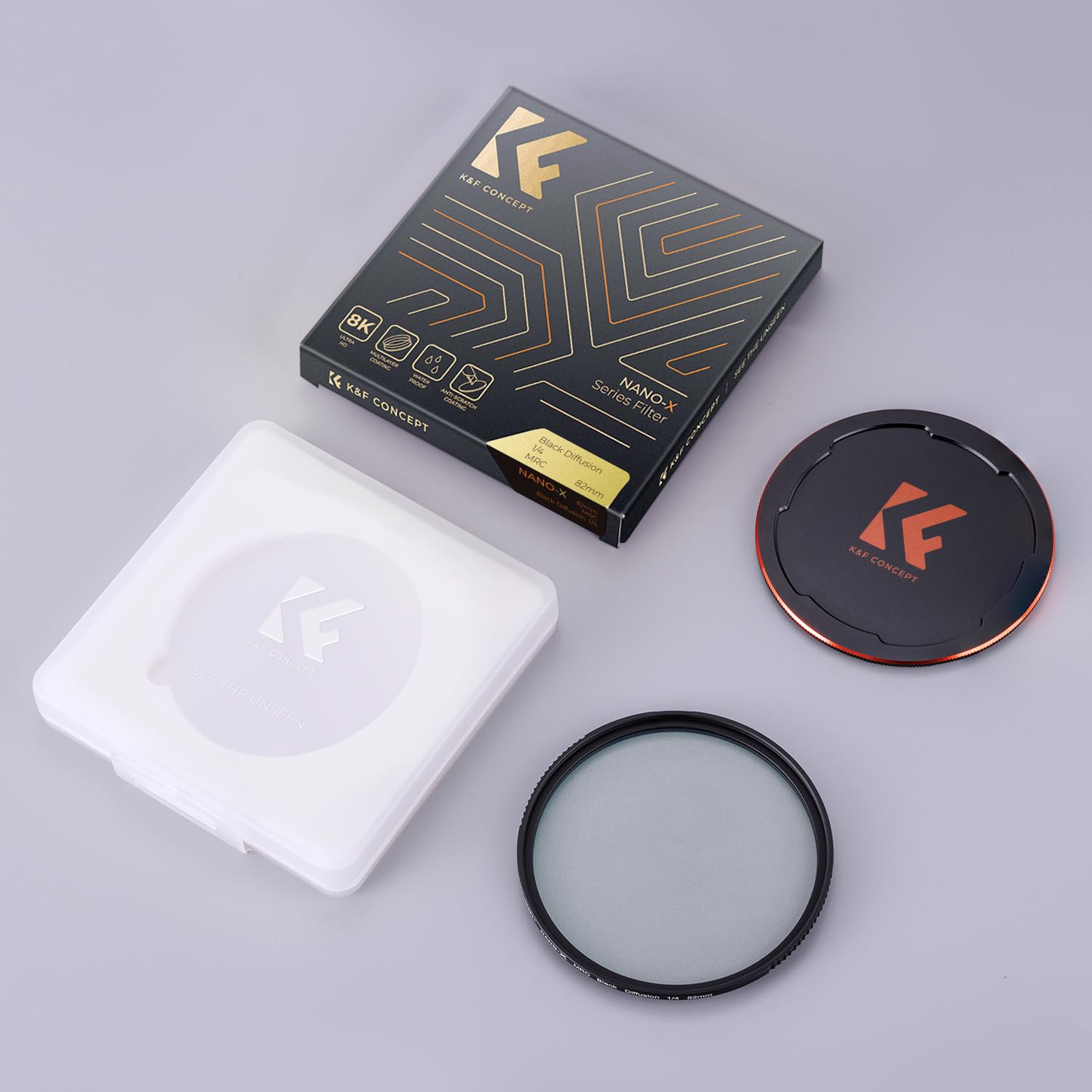 K&F CONCEPT Nano-X Filtro Black Mist 1/4 49mm, Filtro Black Diffusion 1/4+Tappo Obiettivo Filtri, Filtri Pro Mist 49mm in Vetro Ottico per in Ritratto e in Video